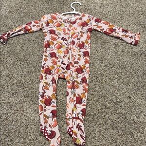 Bums & Roses Game Day Kids Autumn-Themed One Piece Bamboo Footie Pajama